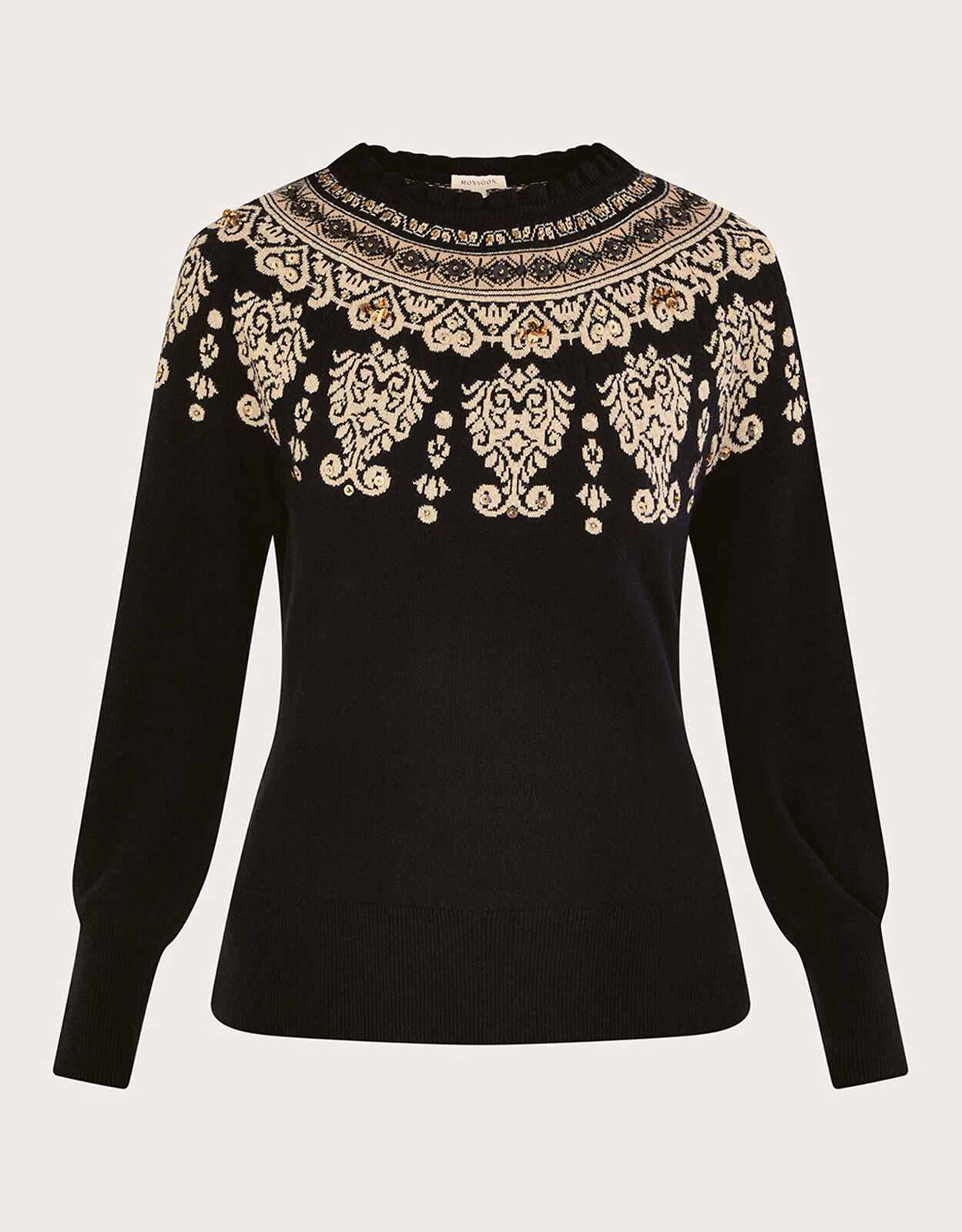 Womens black fair isle sweater hot sale
