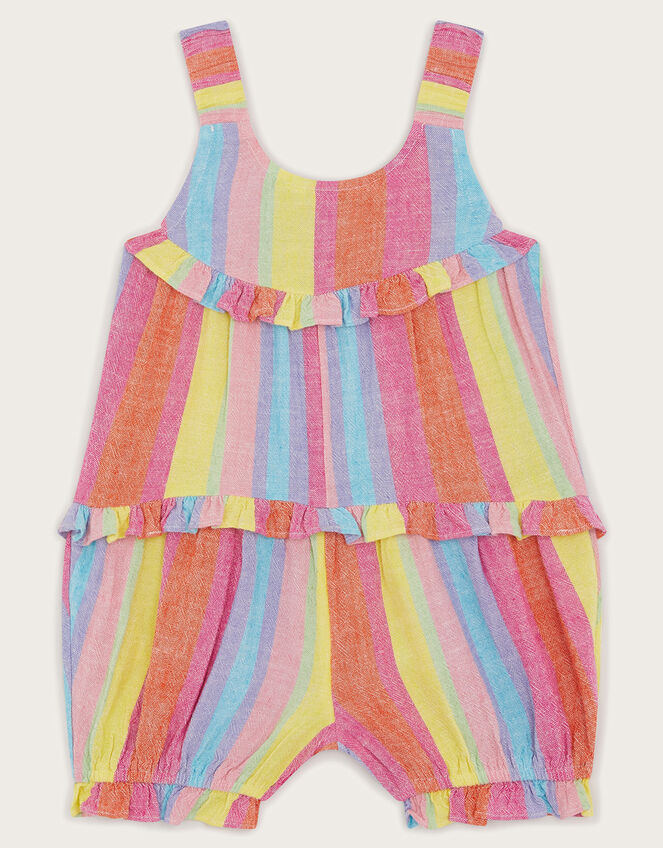 Baby Stripe Ruffle Romper, Multi (MULTI), large