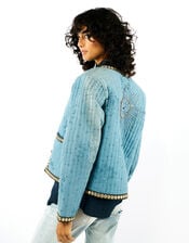 Wild Valentin Embellished Quilted Jacket, Blue (BLUE), large