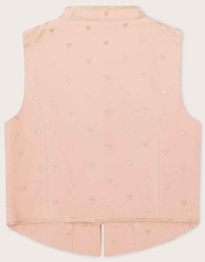 Land of Wonder Embroidered Heart Drummer Vest, Pink (PINK), large