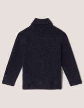 Fox Shawl Cardigan, Blue (NAVY), large