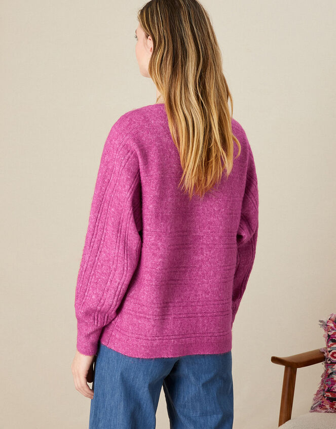 Stitchy Slash Neck Jumper, Pink (PINK), large