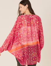 Border Print Cocoon Cover-Up, , large