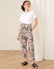 Palm Print Poplin Trousers, Natural (STONE), large