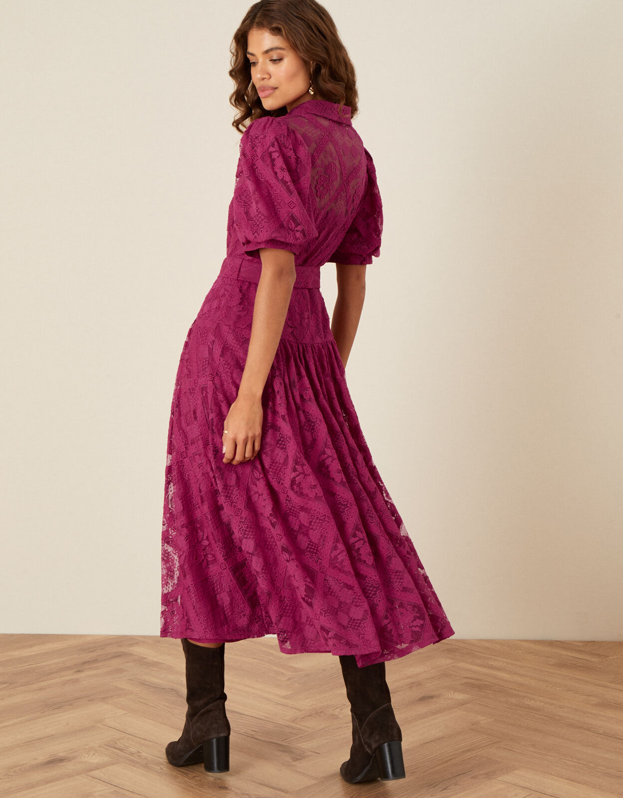 Monsoon red lace dress hotsell