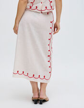 Raffya Freya Embroidered Midi Wrap Skirt, Multi (MULTI), large