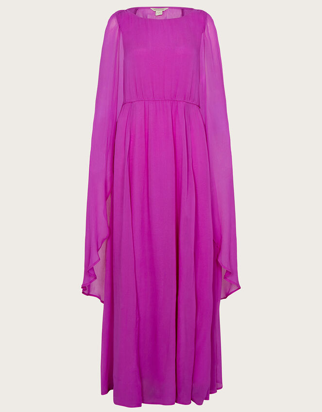 Corinne Cape Maxi Dress in Sustainable Viscose, Pink (PINK), large