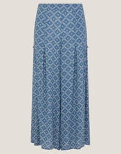 Rita Print Wide Leg Trousers, Blue (BLUE), large