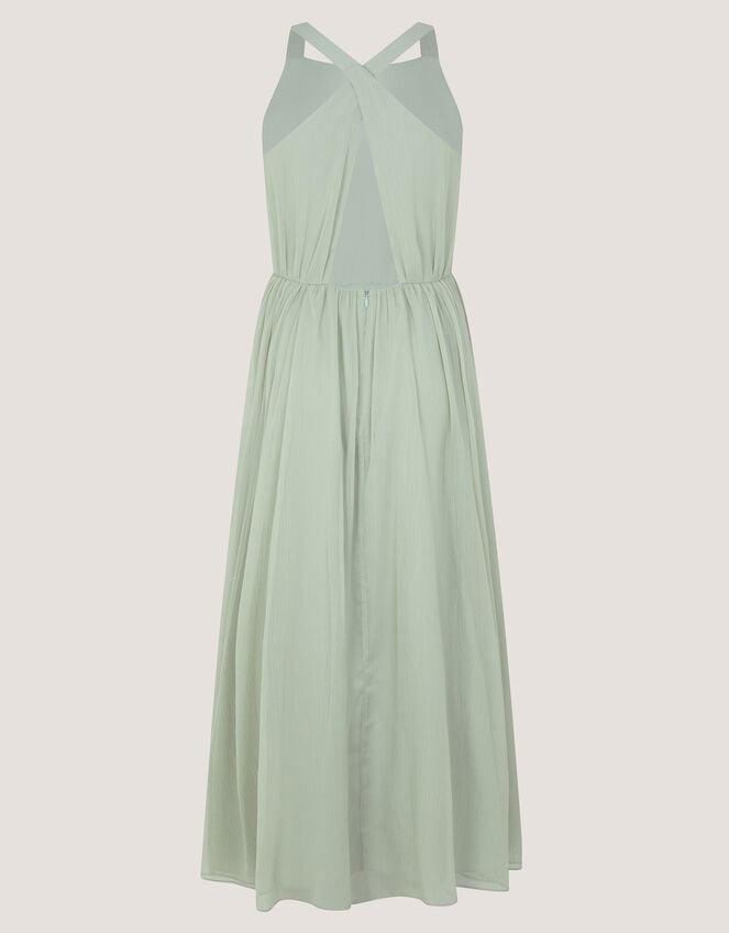 Ellay Cross Back Chiffon Prom Dress, Green (SAGE), large