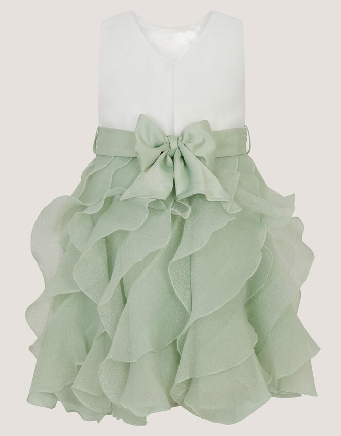 Baby Lace Cancan Ruffle Dress, Green (SAGE), large