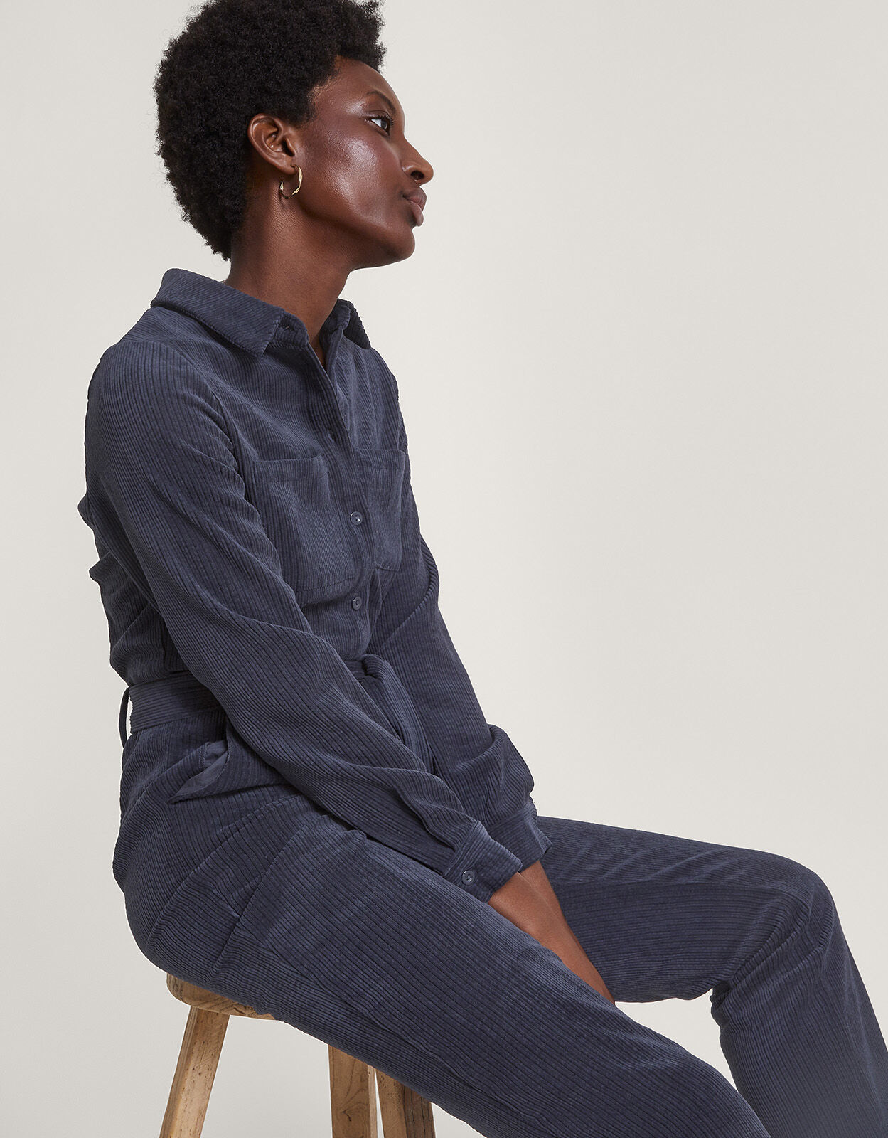 Blue cord jumpsuit shop