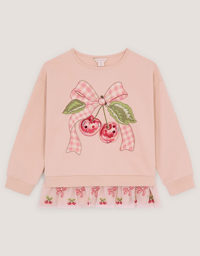Mon Cheri Peplum Sweatshirt, Pink (PINK), large