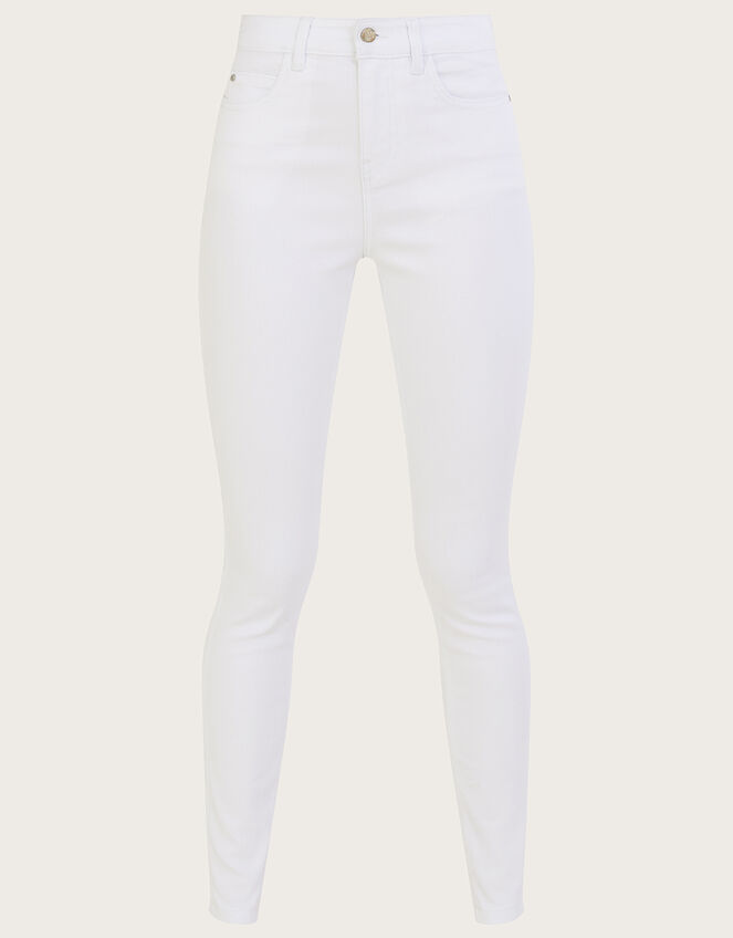 Iris Regular-Length Skinny Jeans with Sustainable Cotton, White (WHITE), large