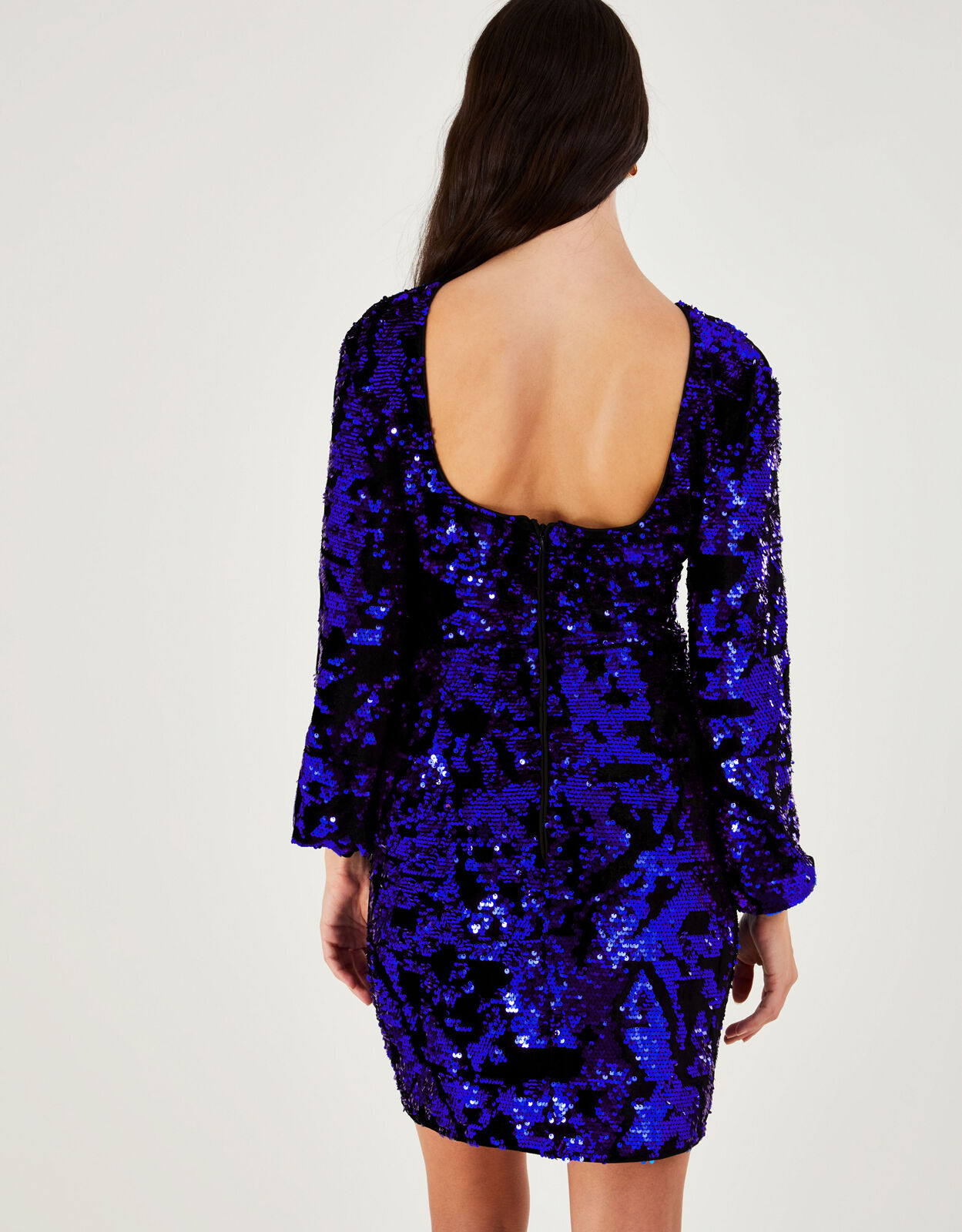 Cobalt blue sequin sales dress
