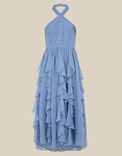 Arizona Halter Ruffle Prom Dress, Blue (PALE BLUE), large