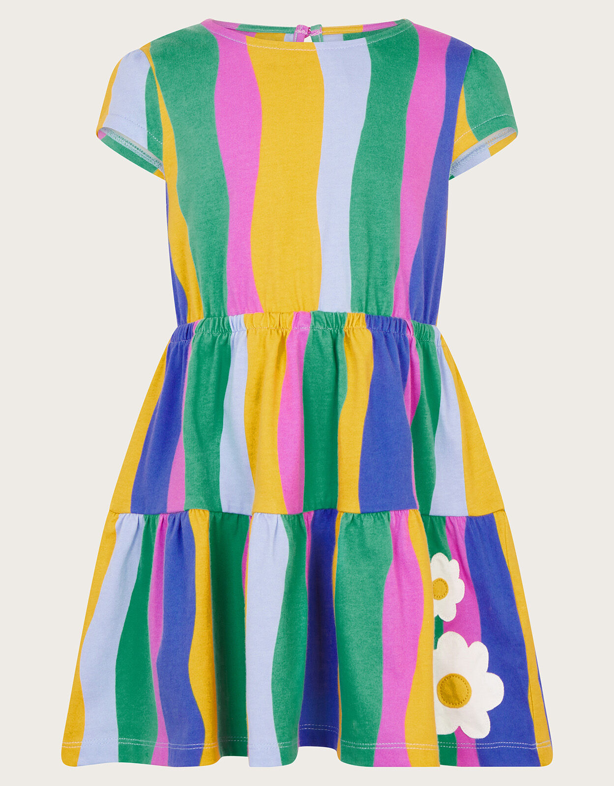 Wavy Stripe Tiered Dress Multi