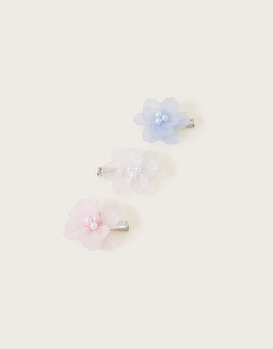 Frosted Flower Clips Set of Three, , large