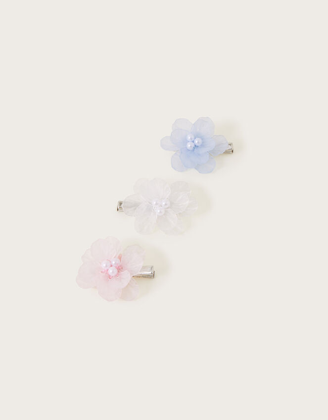 Frosted Flower Clips Set of Three, , large