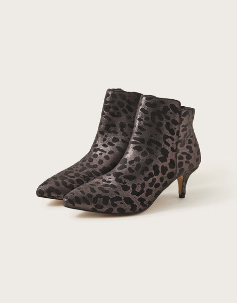 Leopard Ankle Boots, Bronze (BRONZE), large
