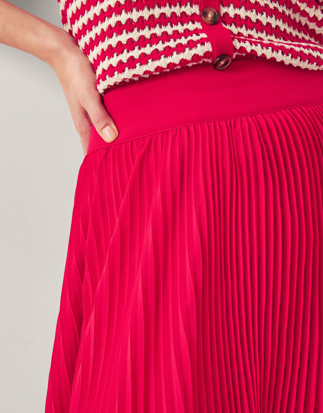 Ezra Pleated Maxi Skirt, Red (RED), large
