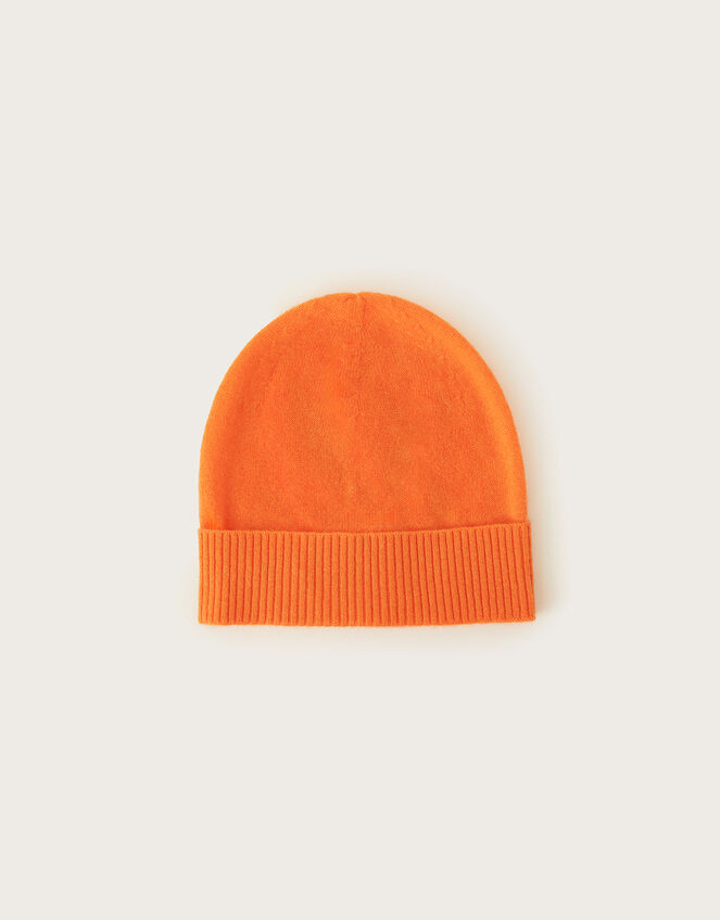 Coni Cashmere Beanie Hat, Orange (ORANGE), large