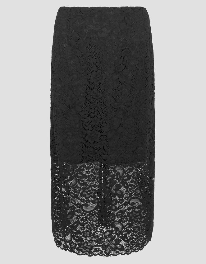 Lola Lace Pencil Skirt, Black (BLACK), large