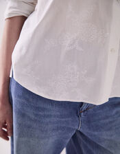East Layla Floral Print Shirt, White (WHITE), large