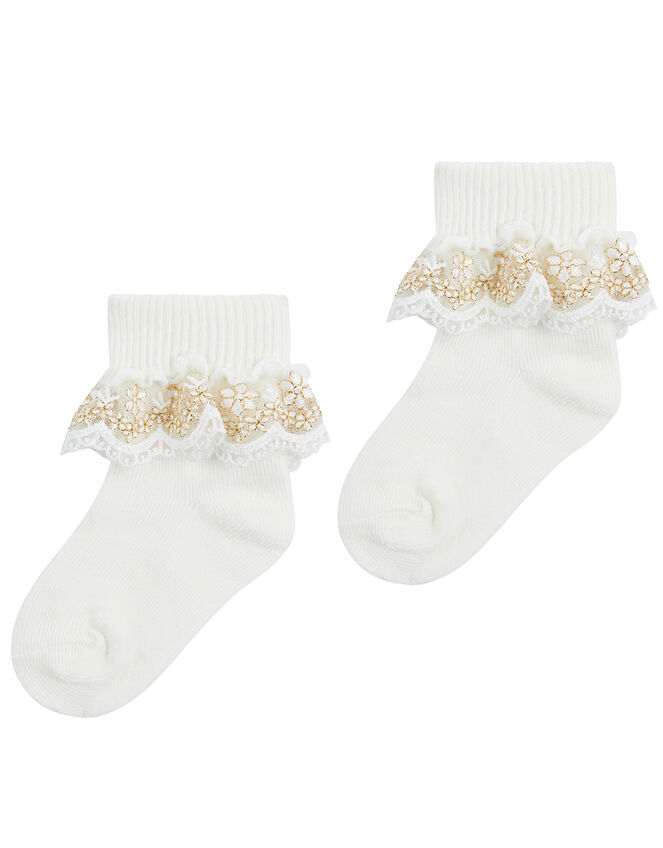 Baby Lace Cuff Sock Set, Multi (MULTI), large