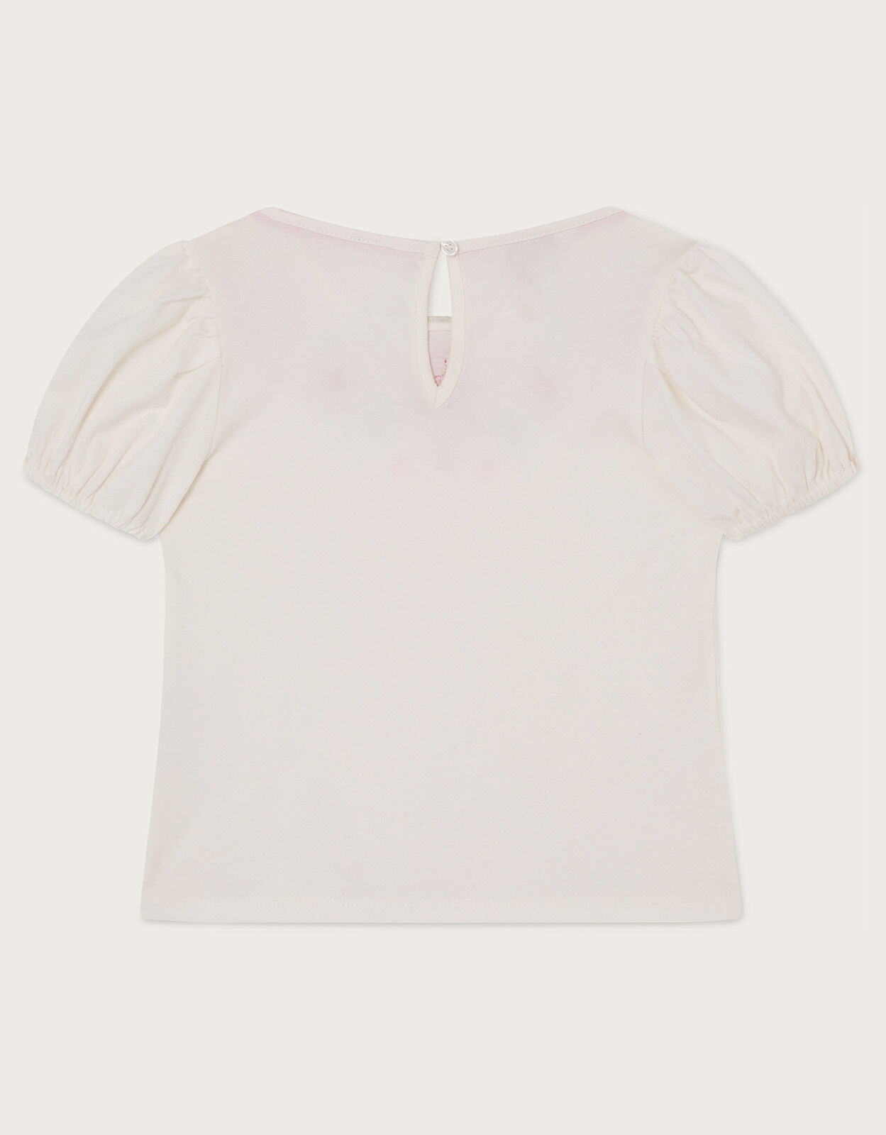 Crochet Gem Detail T-Shirt Ivory