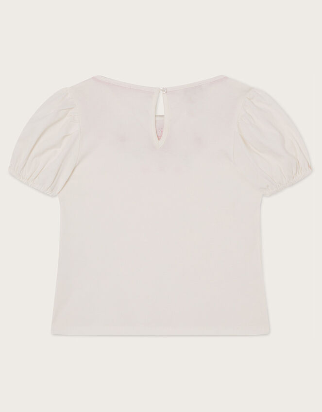 Crochet Gem Detail T-Shirt, Ivory (IVORY), large