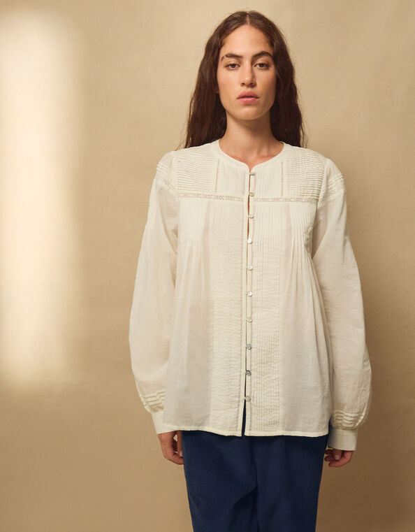 East Scarlet Pintuck Blouse, Ivory (IVORY), large