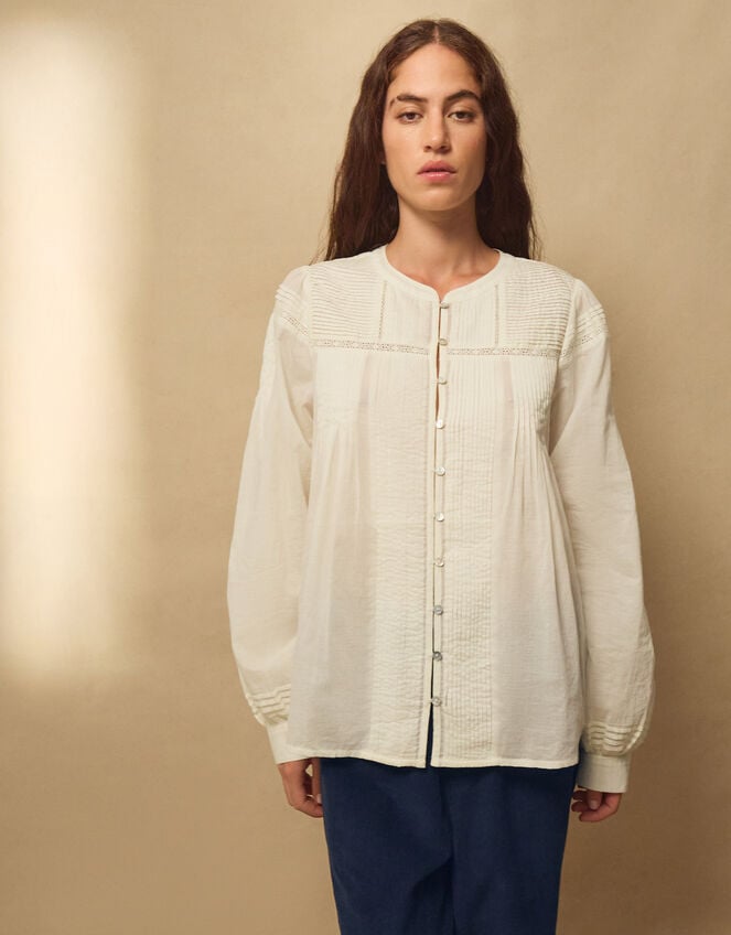 East Scarlet Pintuck Blouse, Ivory (IVORY), large