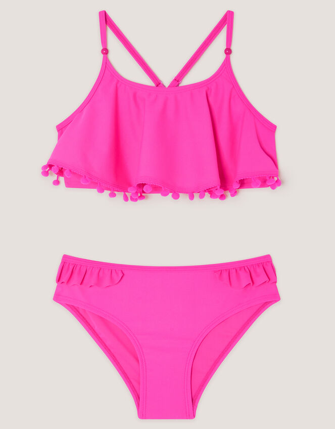 Crossback Frill Bikini Set, Pink (PINK), large