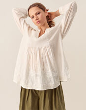 East Donnie Hand-Embroidered Blouse, Ivory (IVORY), large