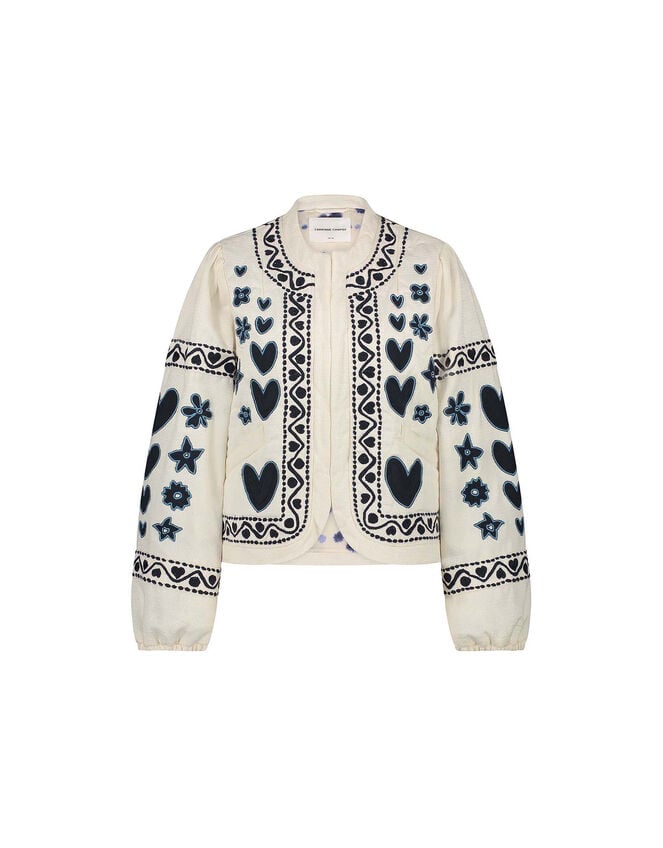 Fabienne Chapot Heart Quilted Jacket, White (WHITE), large
