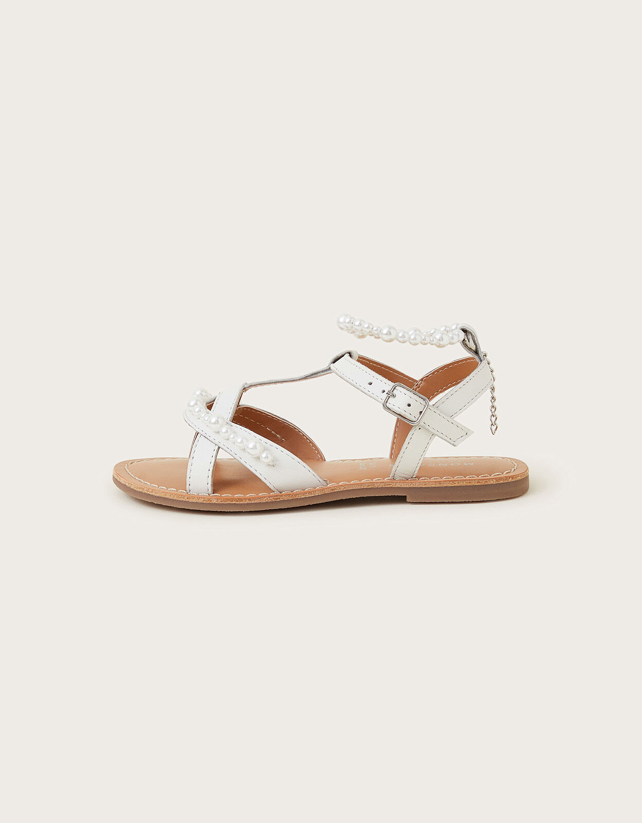 Leather beaded sandals sale