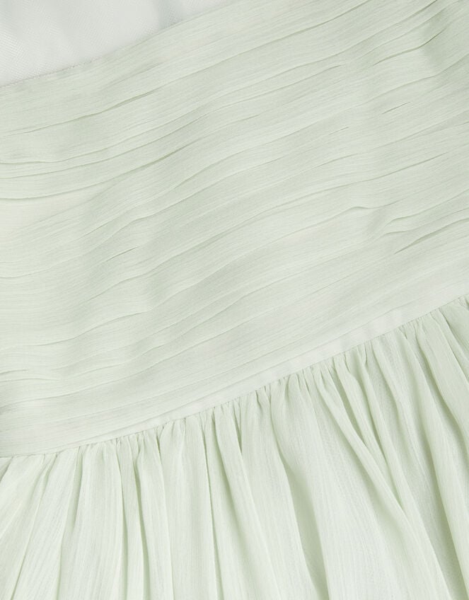 Claire Crinkle Chiffon Dress, Green (SAGE), large