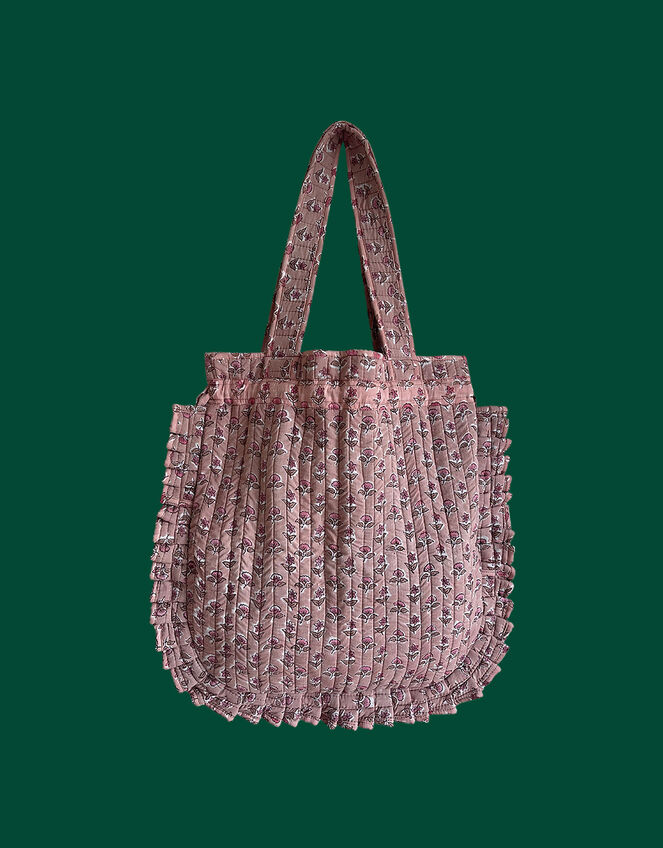 Maison M Quilted Block Tote Bag, Pink (PINK), large
