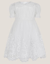 Baby Athena Floral Embroidered Dress, White (WHITE), large