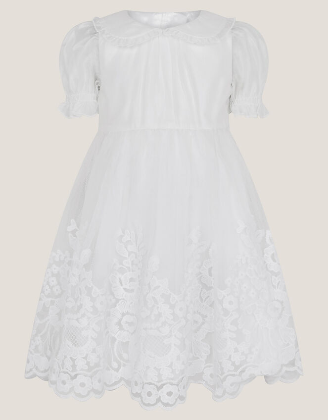 Baby Athena Floral Embroidered Dress, White (WHITE), large