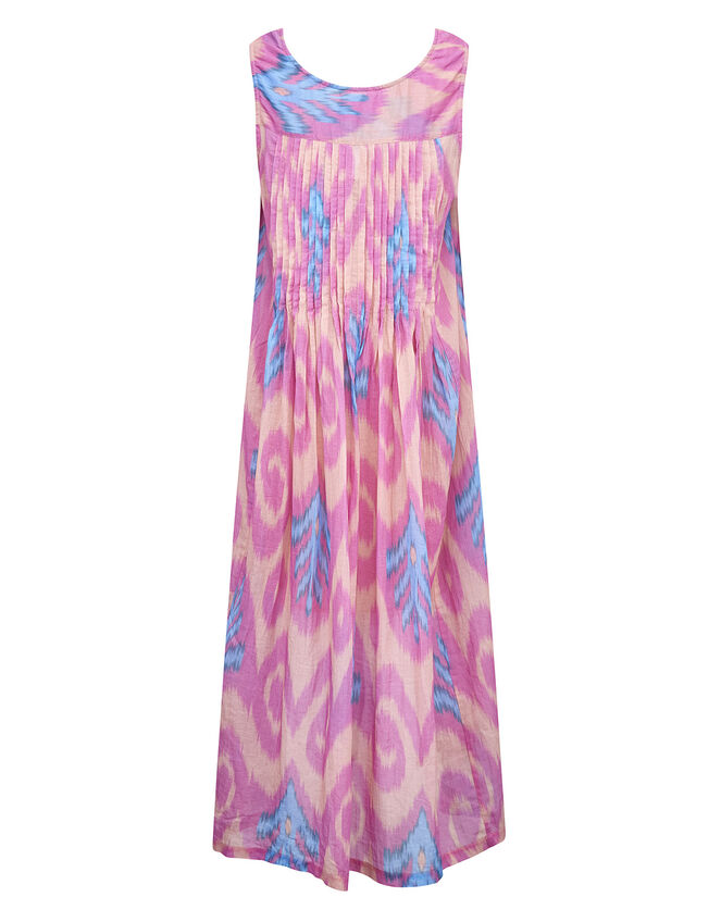 East Erika Ikat Print Button Through Dress, Pink (PINK), large