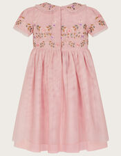Baby Embroidered Collar Tulle Dress, Pink (PINK), large