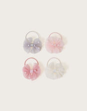 Pearl Tutu Bow Hairbands 4 Pack, , large