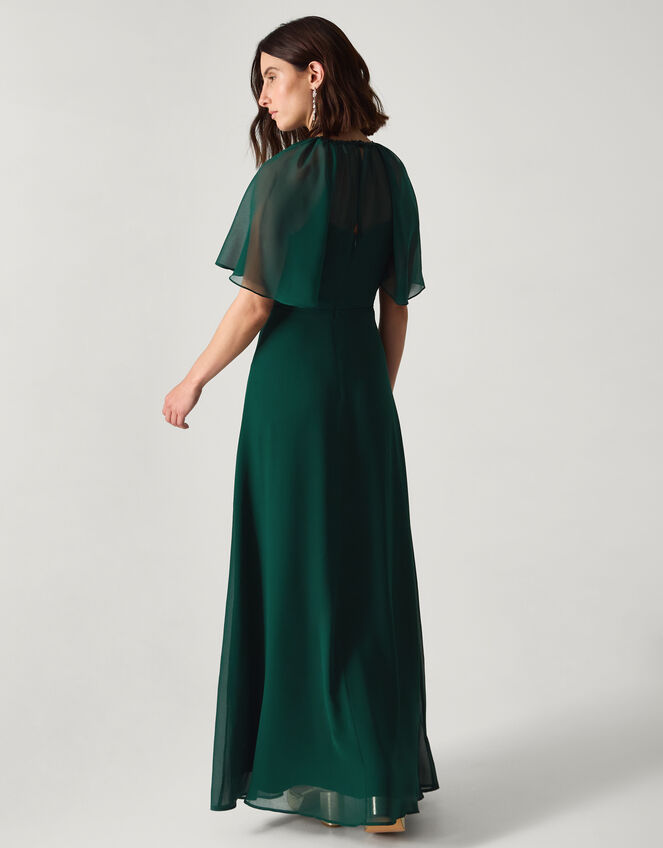 Mona Angel Sleeve Maxi Dress, Green (DARK GREEN), large