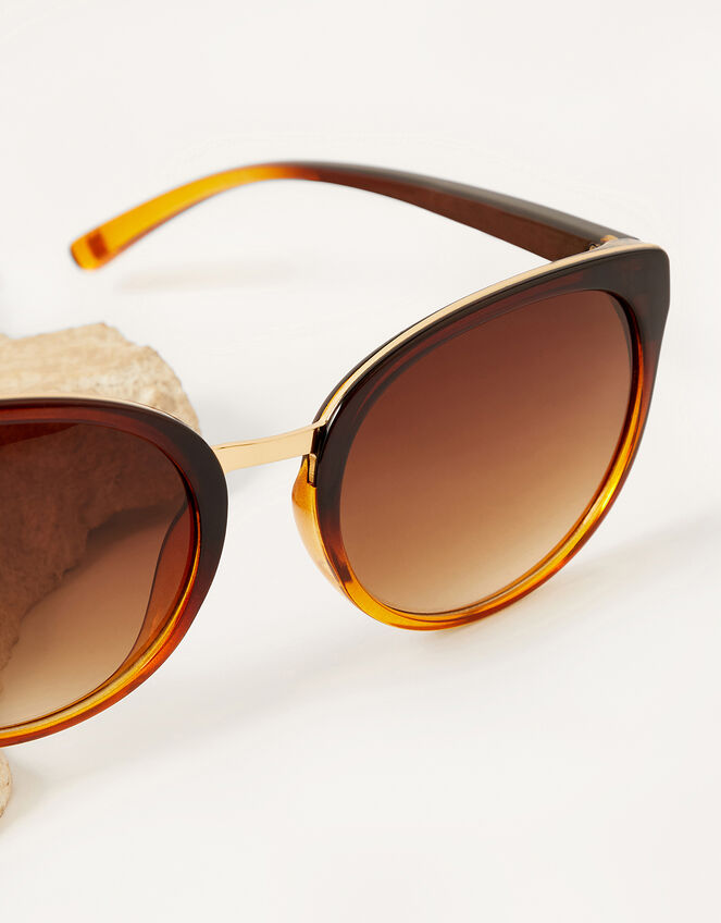 Perla Preppy Sunglasses, Brown (BROWN), large