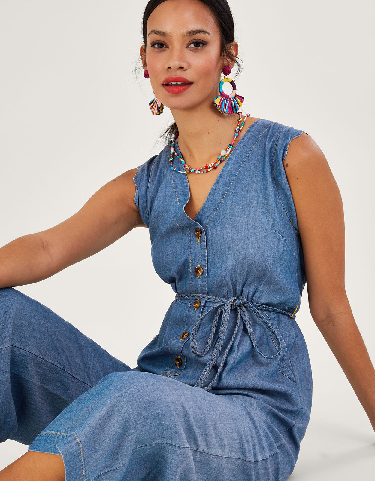 Monsoon denim jumpsuit sales