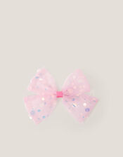 Sequin Bow Hair Clip, , large