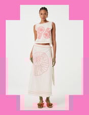 Fabienne Chapot Sine Shell Embroidered Wrap Skirt, Ivory (IVORY), large