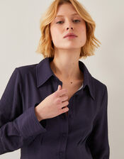 Fearne Floral Midi Shirt Dress, Blue (NAVY), large