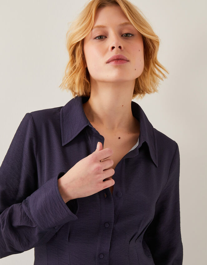 Fearne Floral Midi Shirt Dress, Blue (NAVY), large